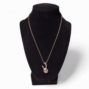 2 Abnormal Sides 925 Sterling Silver Two Face Rabbit Necklace Unisex